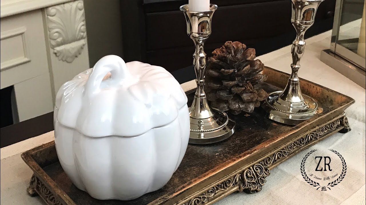 Fall Tray Vignette || How to Create a Fall Vignette Using a Tray || Fall Home Decor Ideas
