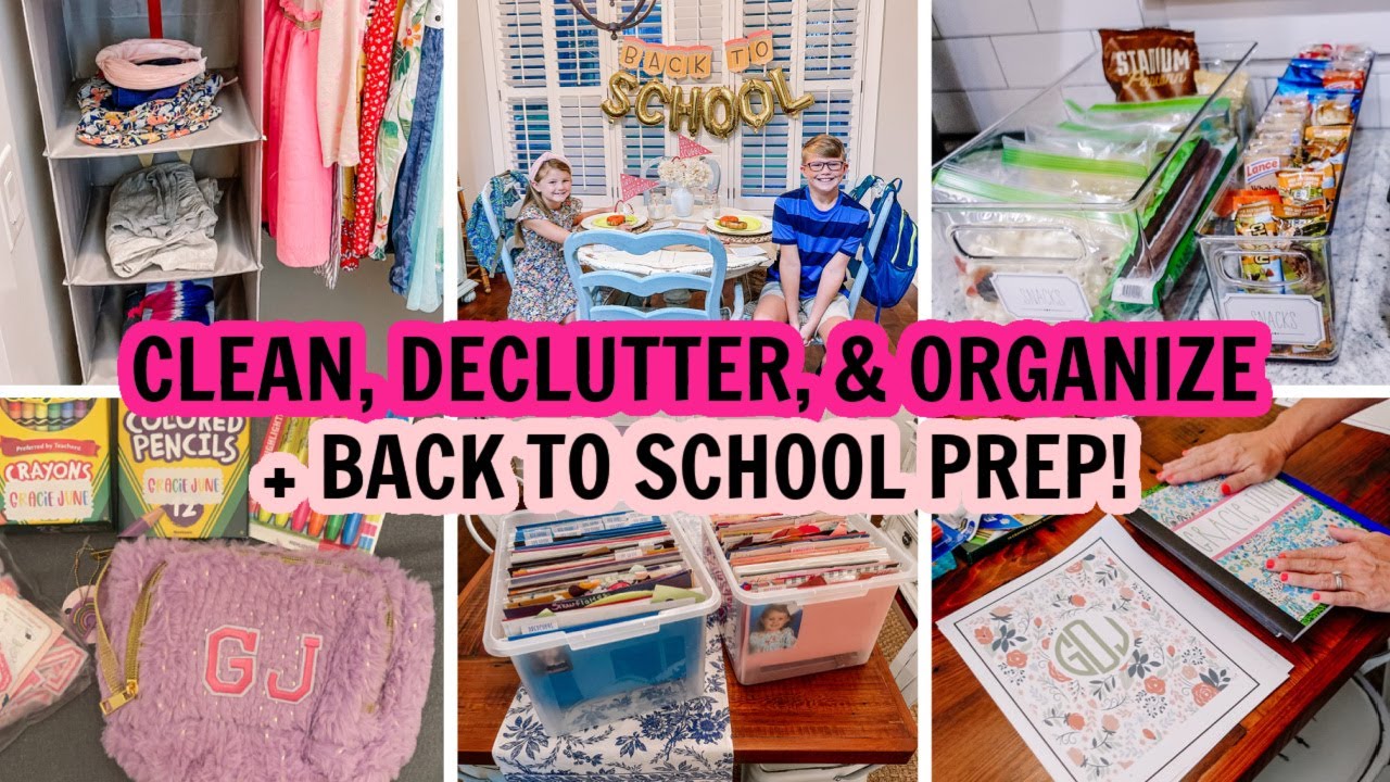 🍎✏️🚌CLEAN, DECLUTTER, ORGANIZE & BACK TO SCHOOL PREP | CLEANING MOTIVATION | Amy Darley