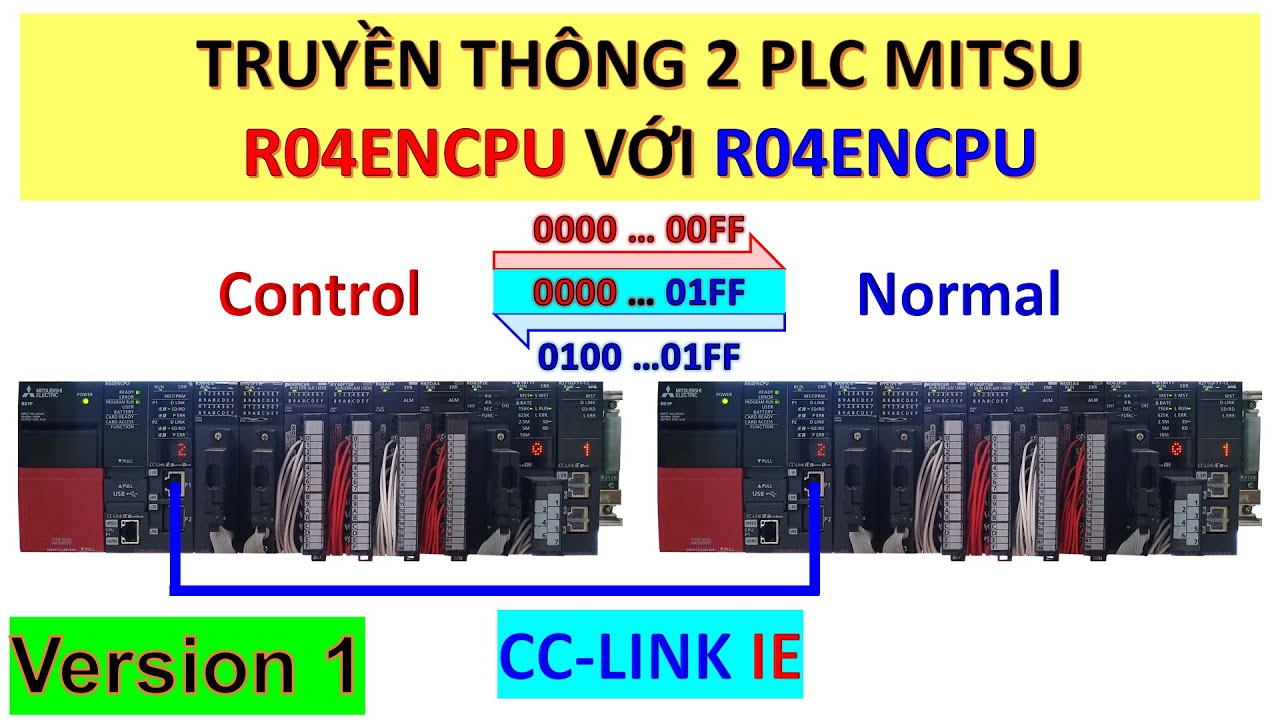 MITSUBISHI MELSEC iQ R-SERIES | TRUYỀN THÔNG 2 PLC R04ENCPU VỚI R04ENCPU QUA MẠNG CC-LINK IE