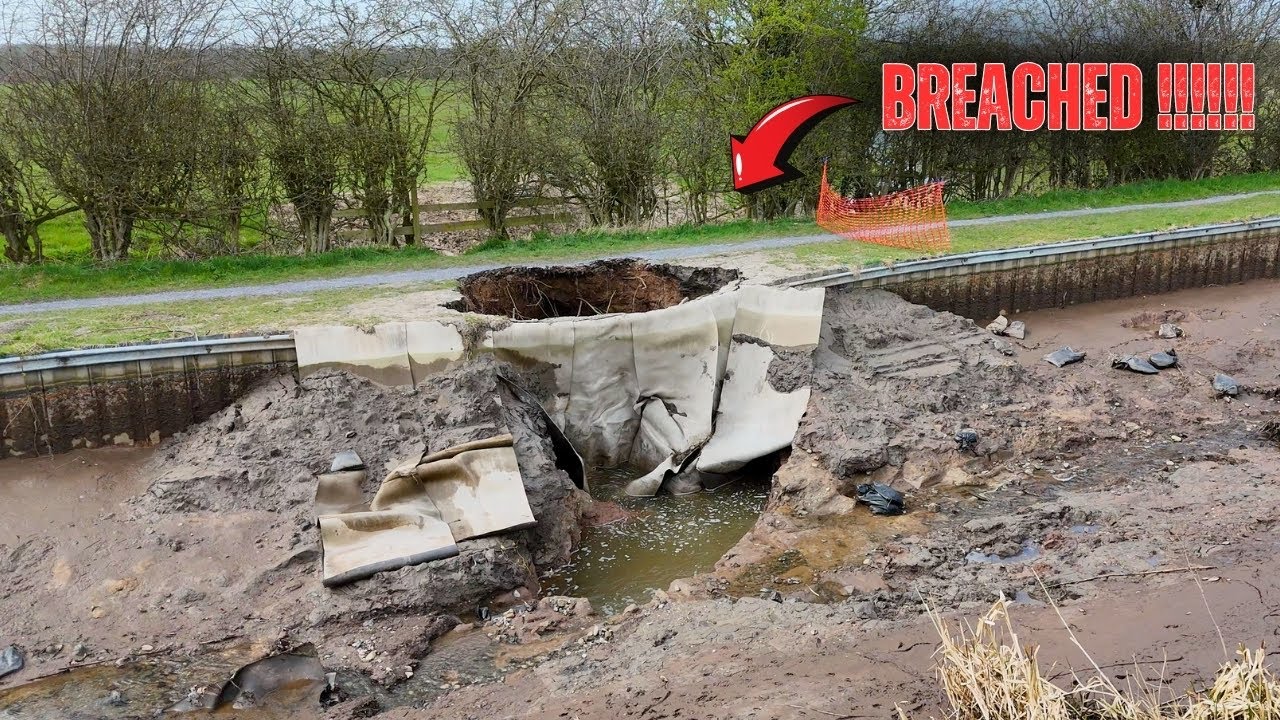 Macclesfield CANAL BREACH ! EPIC Drone Footage ..