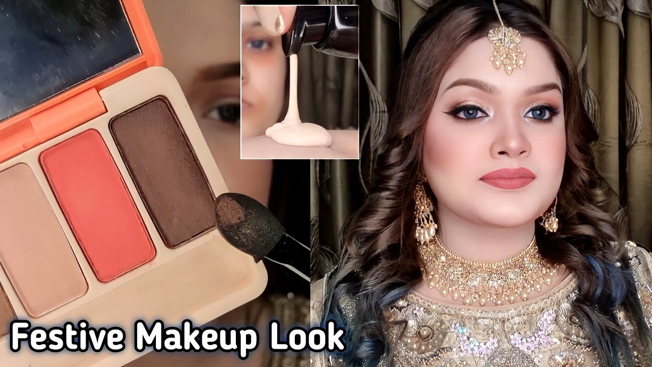 How to: Create Festive Makeup Look | Nude Glam Makeup Tutorial!!
