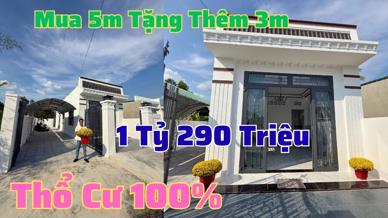 Mua Nhà 5m Tặng Khách Hàng Thêm 3m Làm Sân Ôtô Và Sân Vườn - Đường Nhựa Rộng Hướng Chánh NAM | 527N