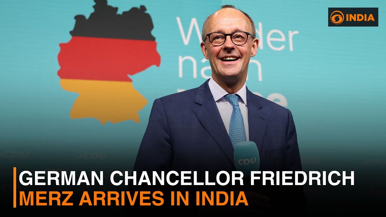 German Chancellor Friedrich Merz arrives in India