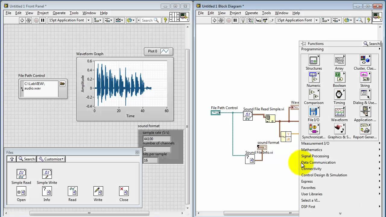 NI LabVIEW: Work with .wav audio files