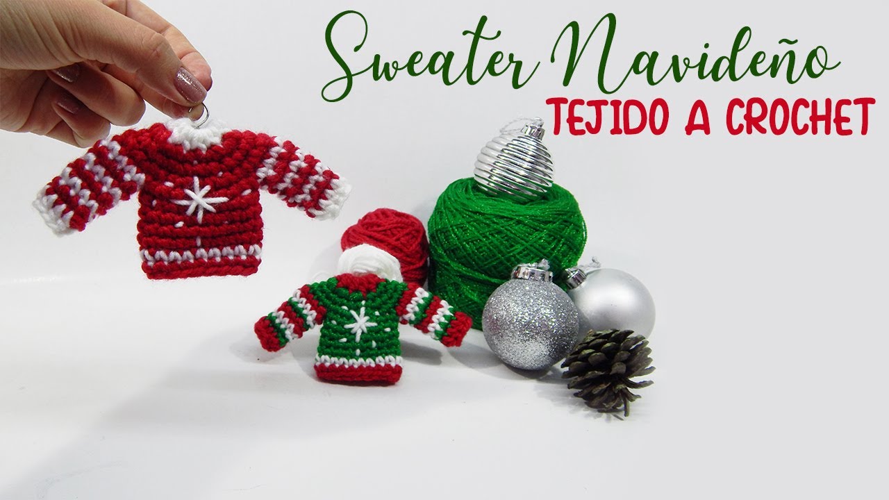 MINI SWEATER NAVIDEÑO - Decoración para árbol de navidad 🎅🎄 - MUY FACIL Y RAPIDO