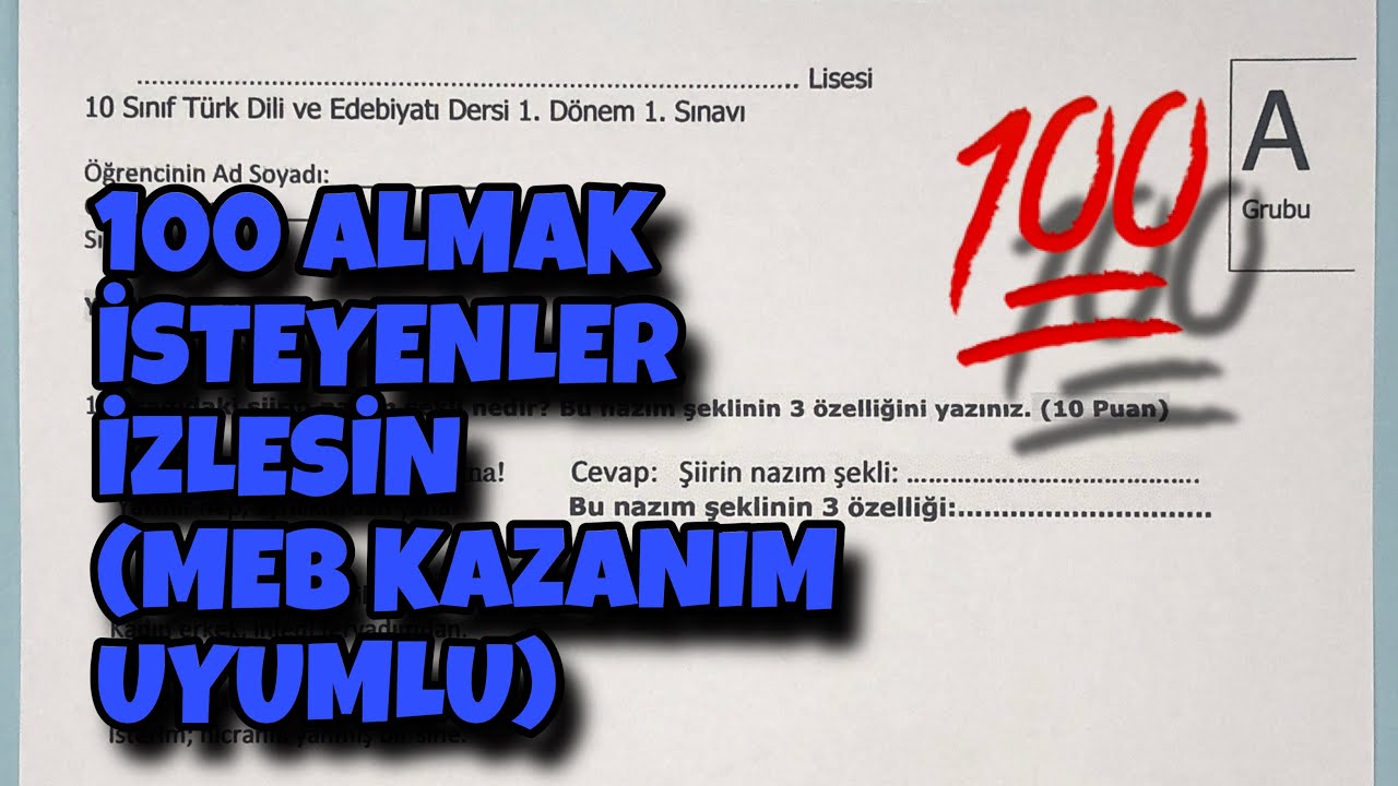 10.Sınıf Edebiyat 1.Dönem 1.Yazılı