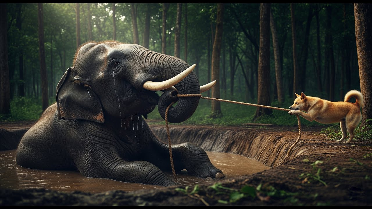 Video 10: Heroic Vietnamese Dog Rescues Mother Elephant from Mud Pit | Tao Dog Tales