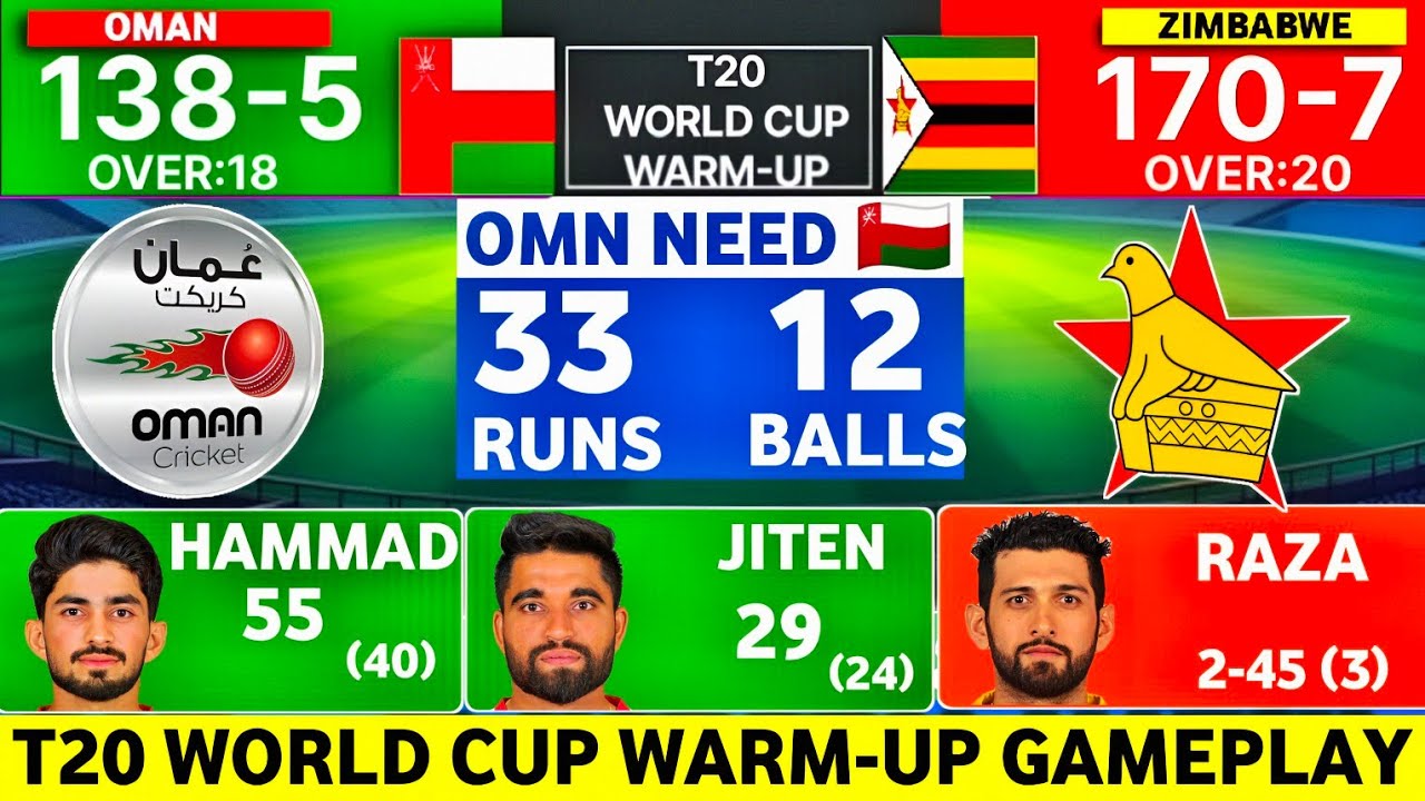 Incredible Finish Oman | T20 World Cup Warm-Up Match | Against Zimbabwe | Gameplay