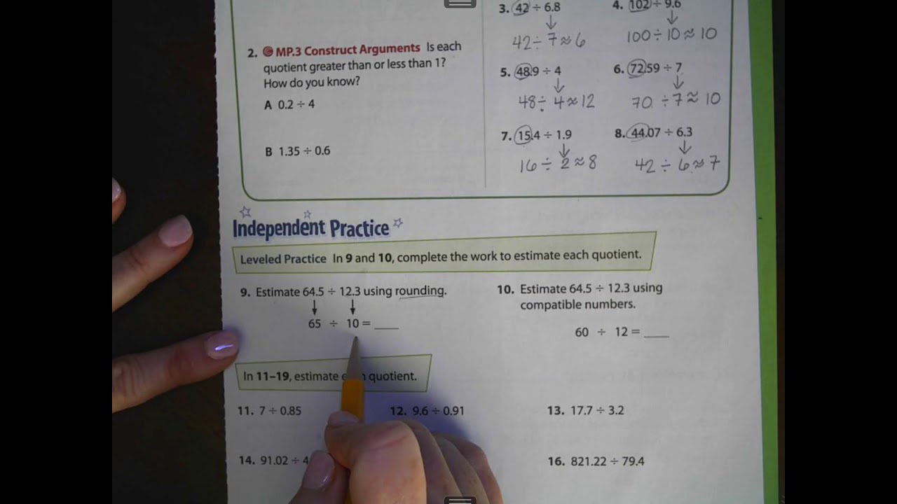 Lesson 6-2: Estimate Decimal Quotients