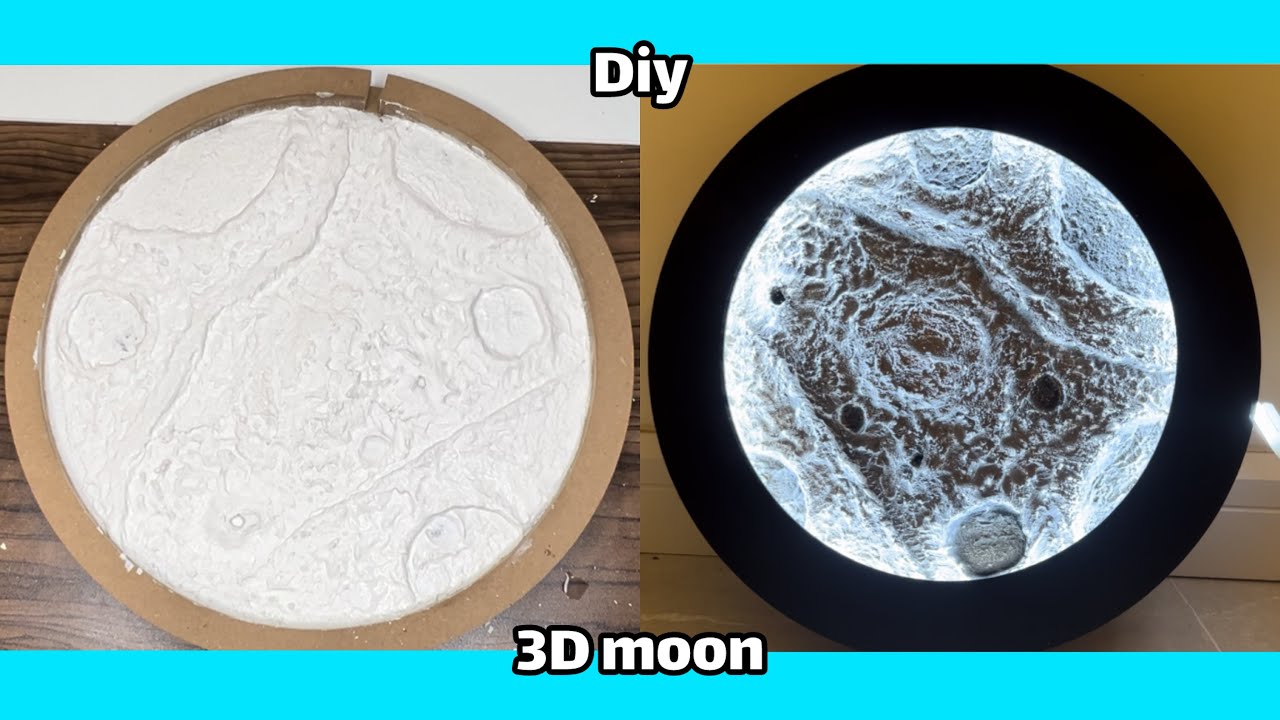Making MOON lamp | DIY moon 3D textured wall art | Making your own moon is very easy with texture