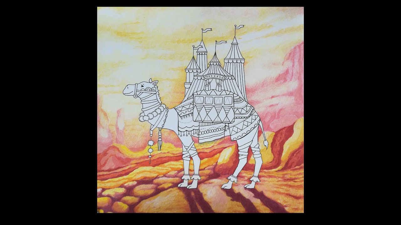 The Camel in Johanna Basford Worlds of Wonder art 1 - color along - Color Fables