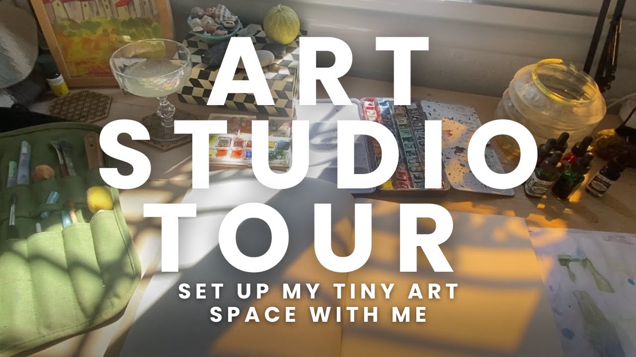 Set up my tiny art space with me  ☀ honest art studio tour and art vlog