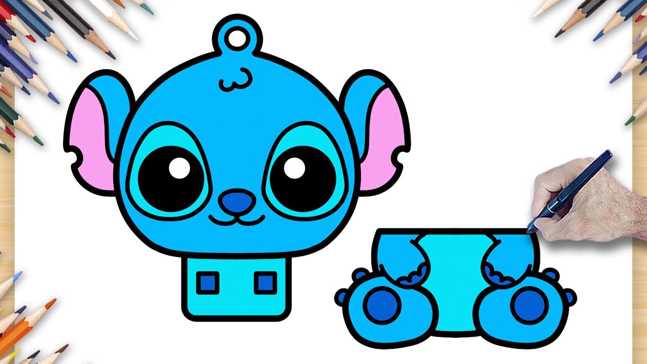 Как нарисовать STITCH KAWAII в форме флешки