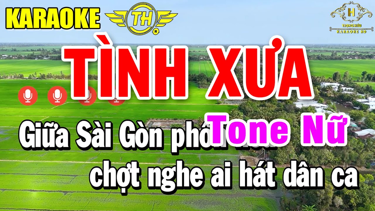 Tình Xưa Karaoke Tone Nữ ( F#m ) Nhạc Sống 2025 Dễ Hát | Trọng Hiếu