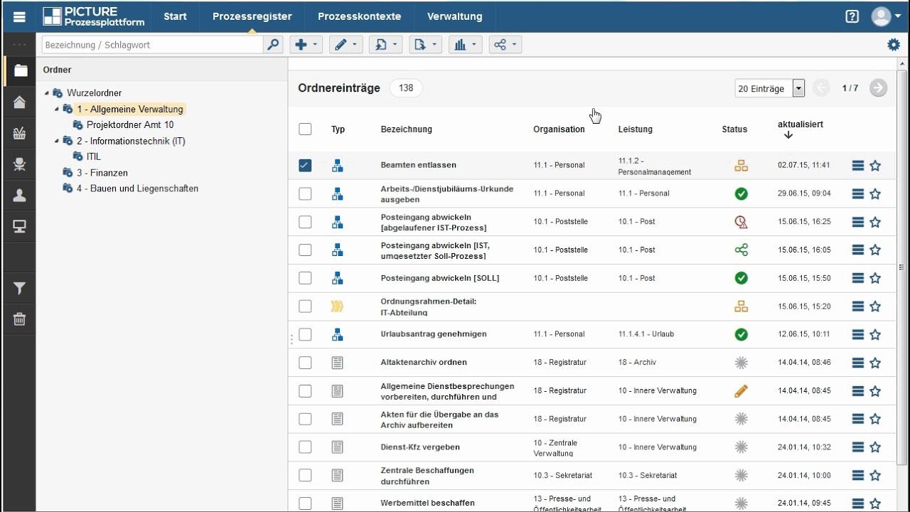 Videotutorial: Prozessregister