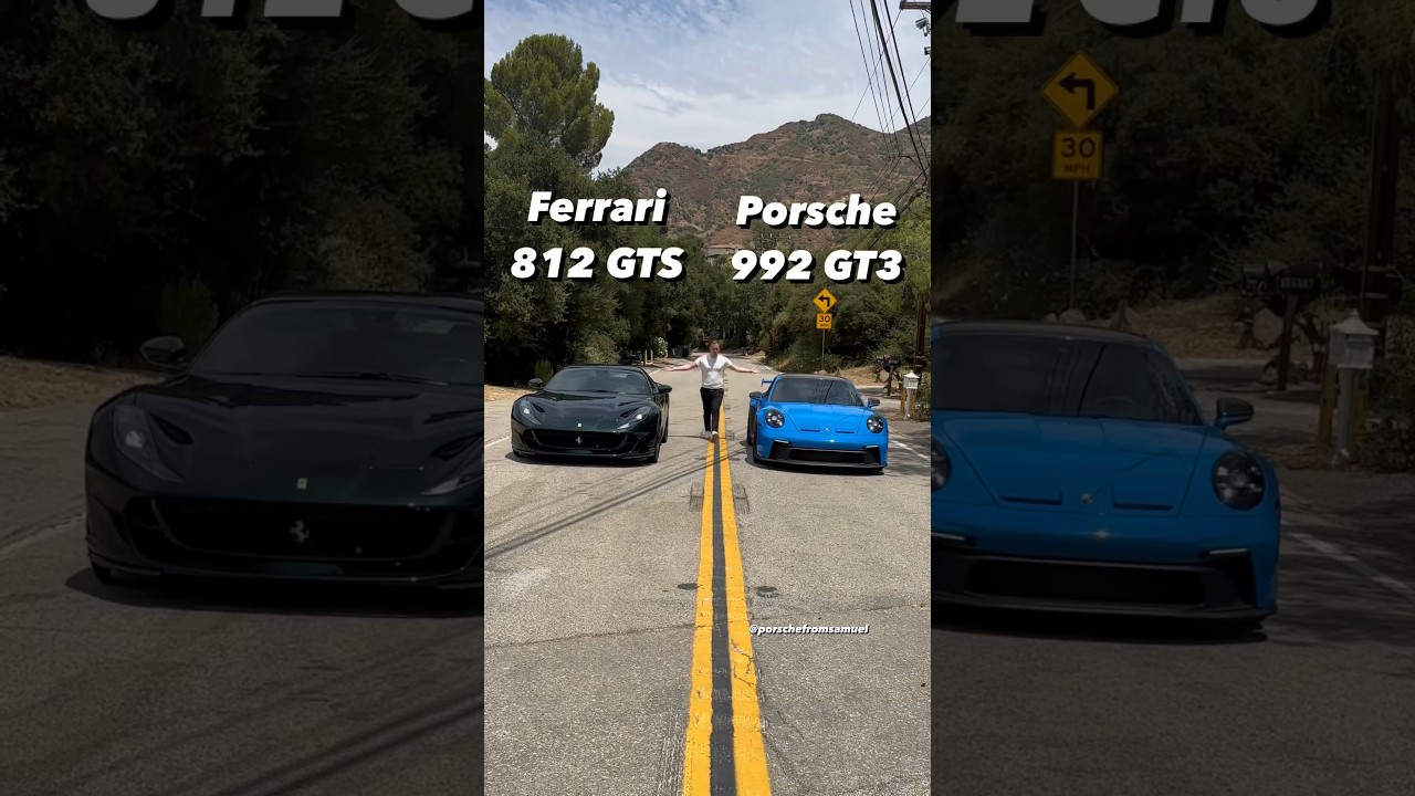 Which one would you drive❓Ferrari 812 GTS or #porsche  911 GT3❓#812gts #ferrari812 #992gt3 #ferrari