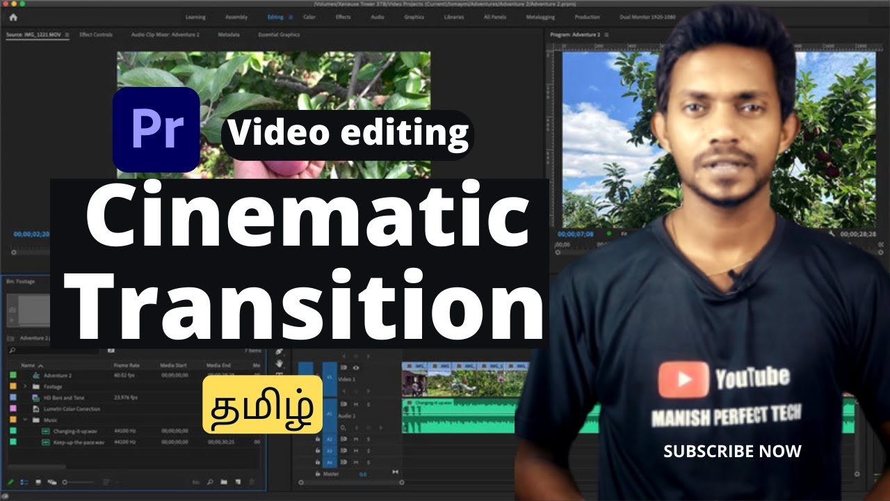 🔥Cinematic Transition பயன்படுத்துவது எப்படி ? | Adobe Premiere Pro video editing Tutorial in Tamil