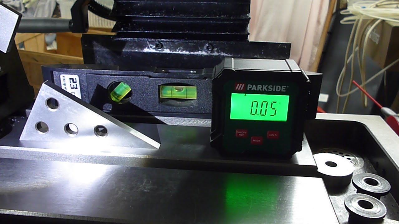 test inclinomètre lidl sur table de fraiseuse