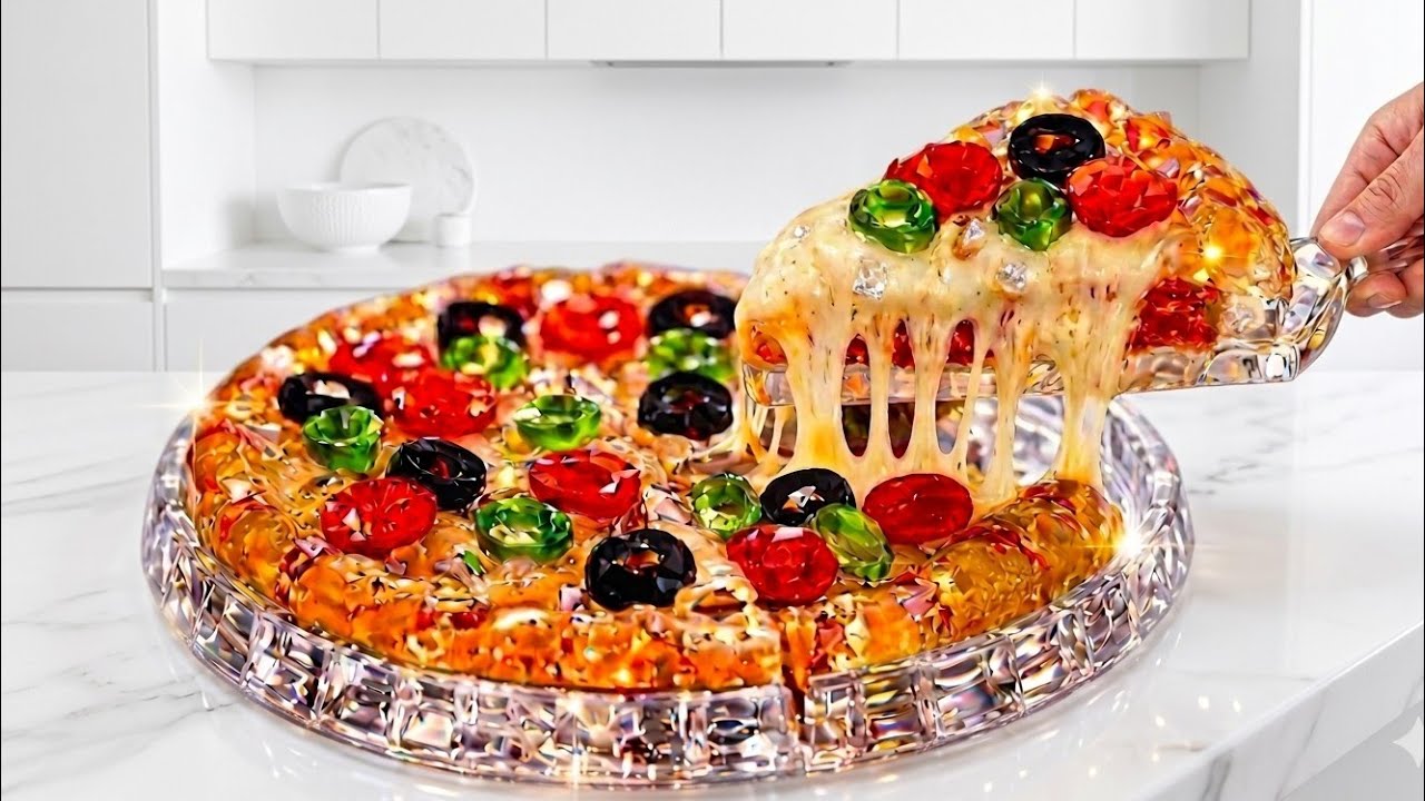  Mini  crystal glass Pizza 🍕| Baking & Eating | Relaxing ASMR