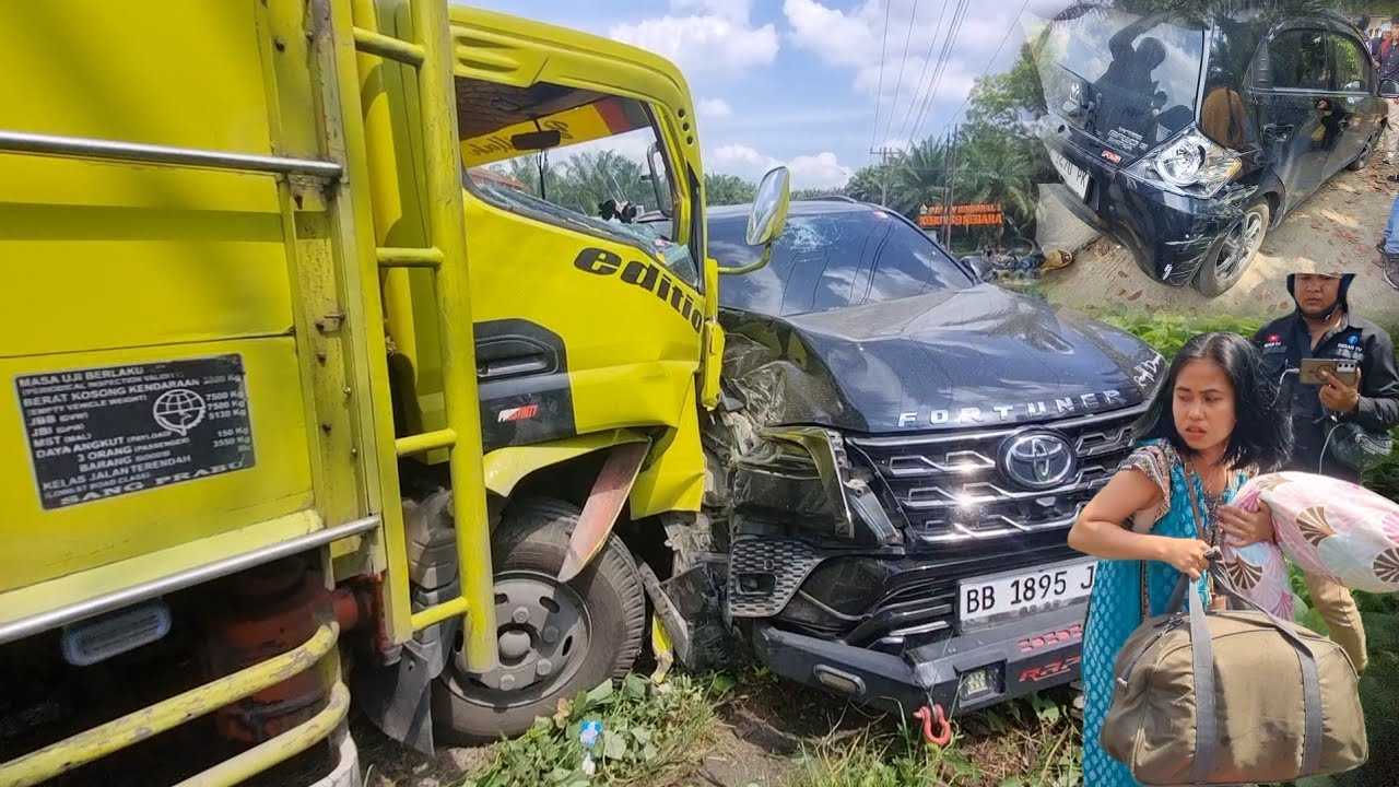 Tabrakan Beruntun Truck Vs Fortuner & Brio Hari ini, Penumpang Tak Sadarkan Diri Di Larikan Ke Rs 
