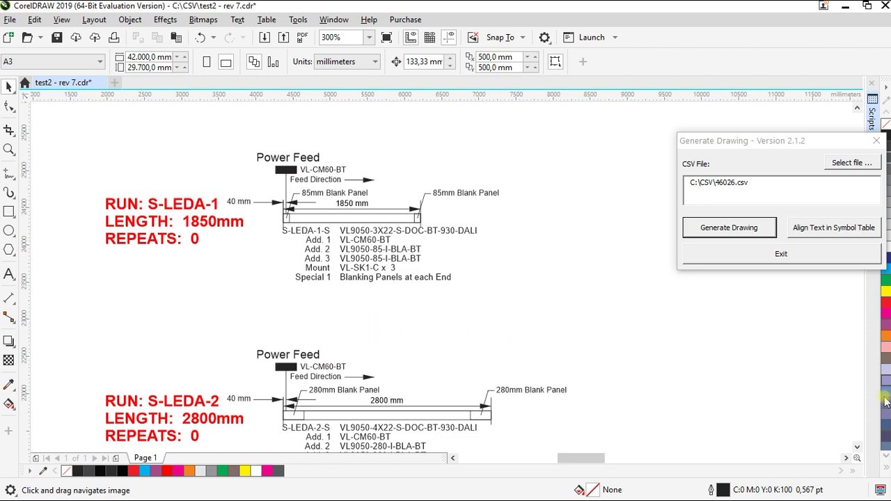 VBA Macro to create CorelDraw Drawing from a CSV file