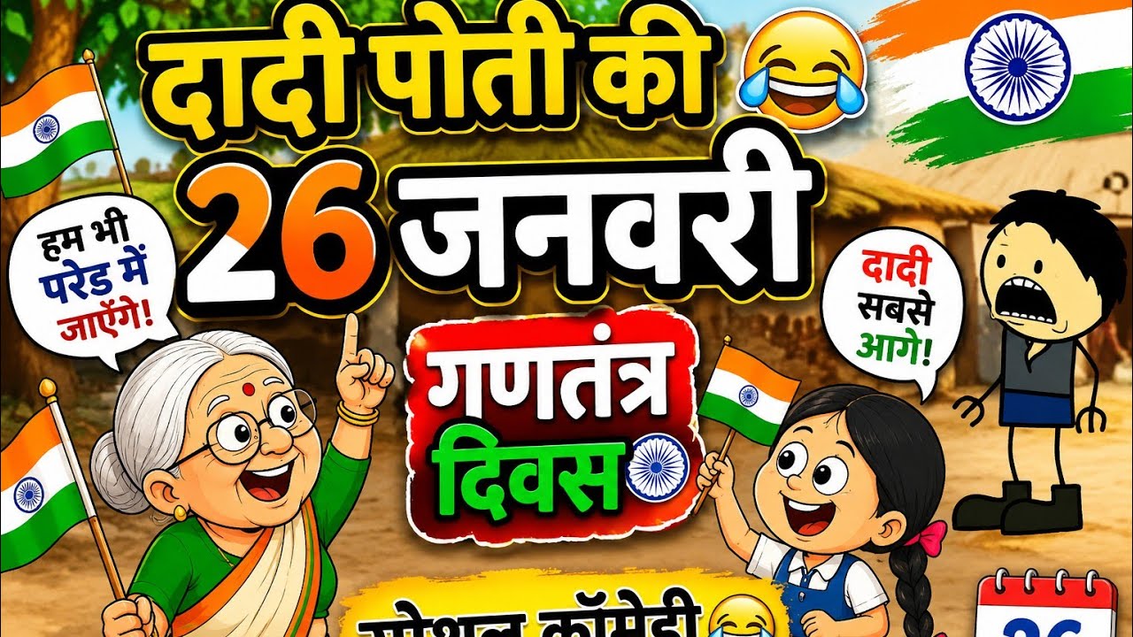 दादी पोती की 26 जनवरी 😂गणतंत्र दिवस स्पेशल कॉमेडी😂#tweencraft #animatedcartoon #viralshort #funny