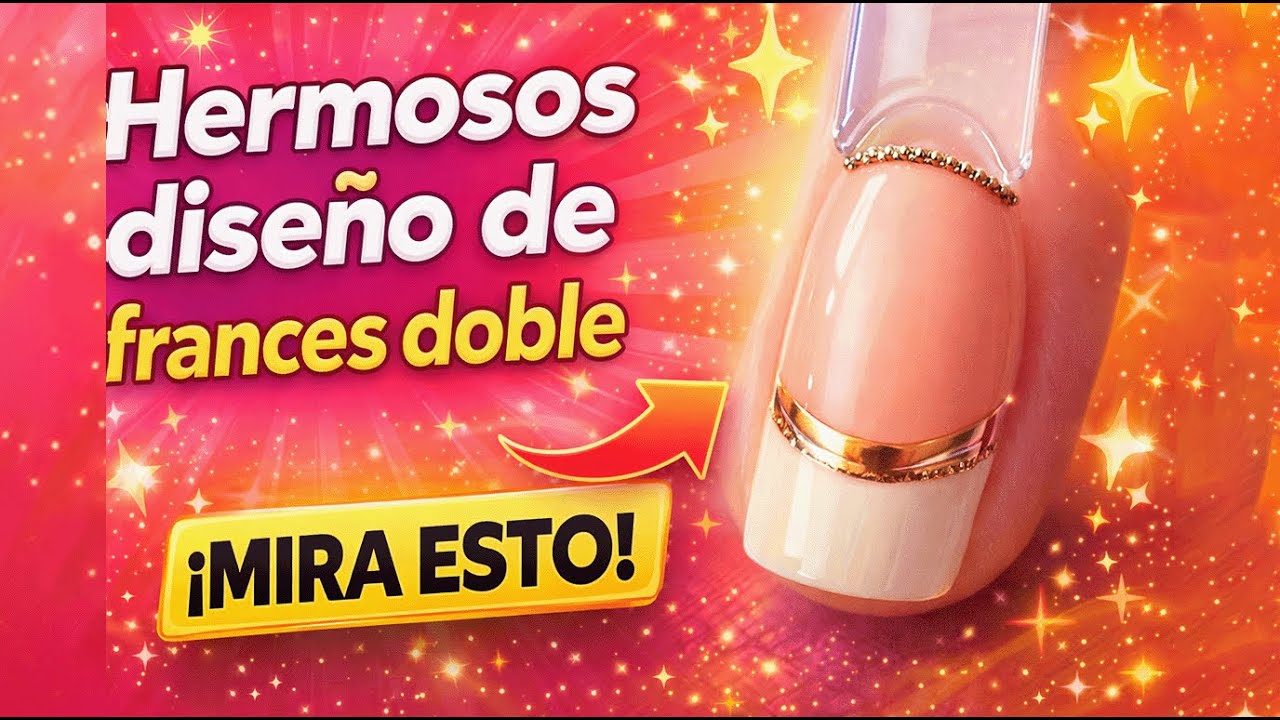 ✨ Cómo hacer un hermoso diseño de frances doble💖 en tus uñas 💅 | Paso a paso