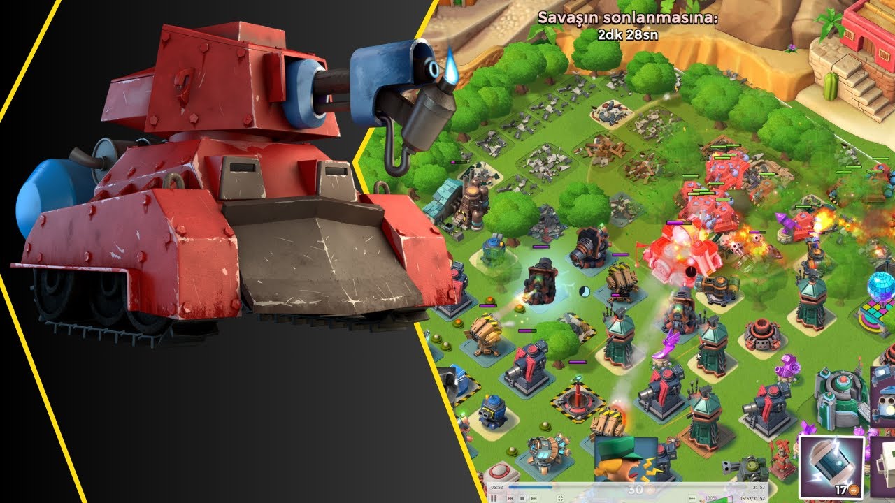 Meşale ile Harita Temizliği ve Savaş Fabrikası Boom Beach Türkçe