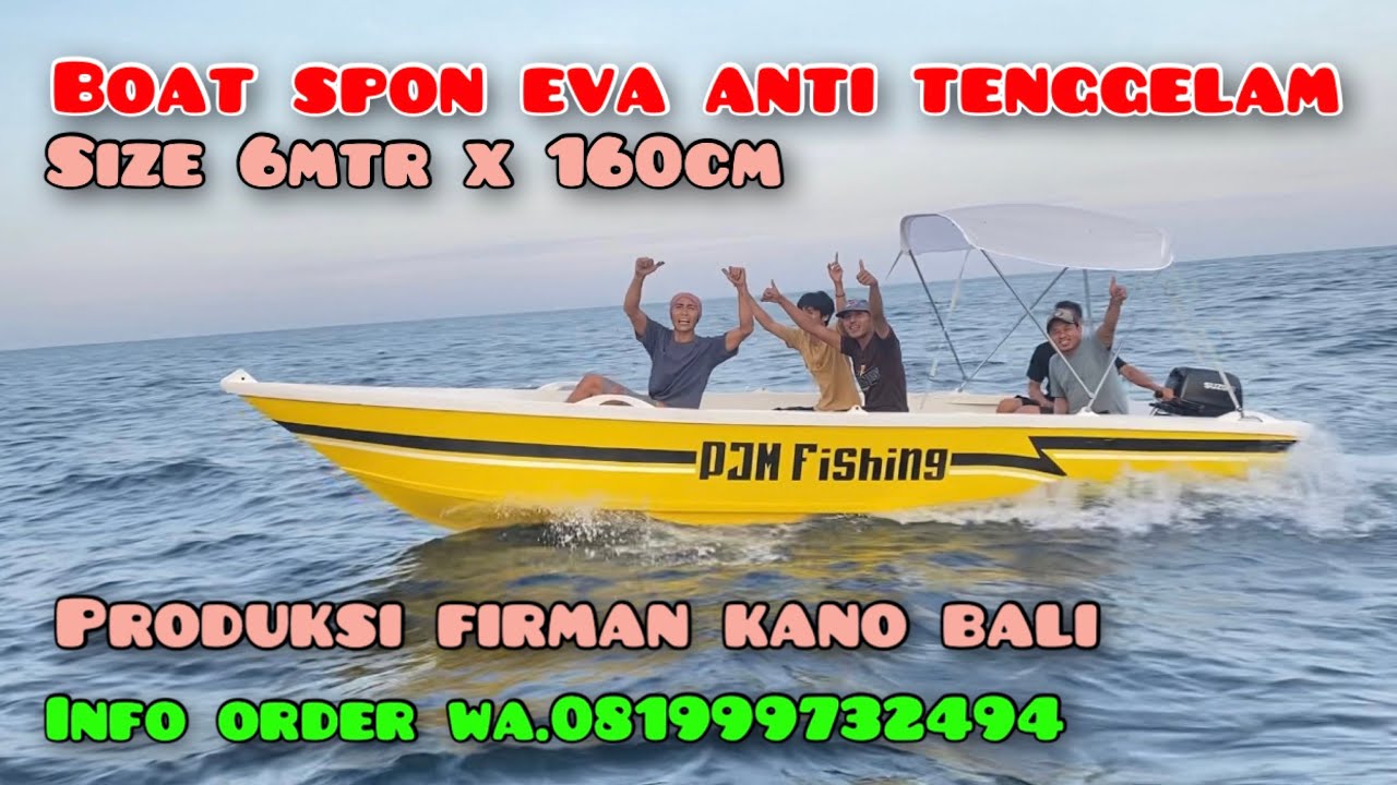 SPEEDBOAT BAHAN SPON EVA ANTI TENGGELAM test drive sebelum dikirim ke manado