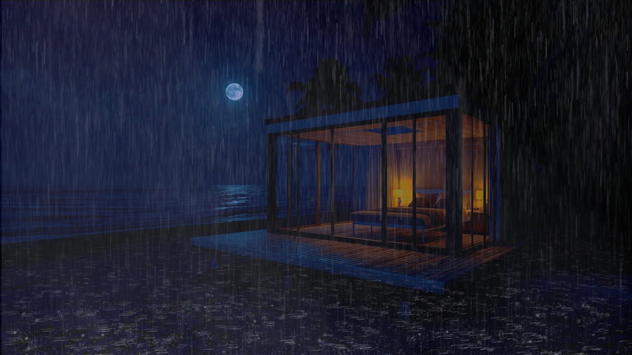 You Won’t Stay Awake 🌧️ Heavy Rain & Ocean Waves at Night
