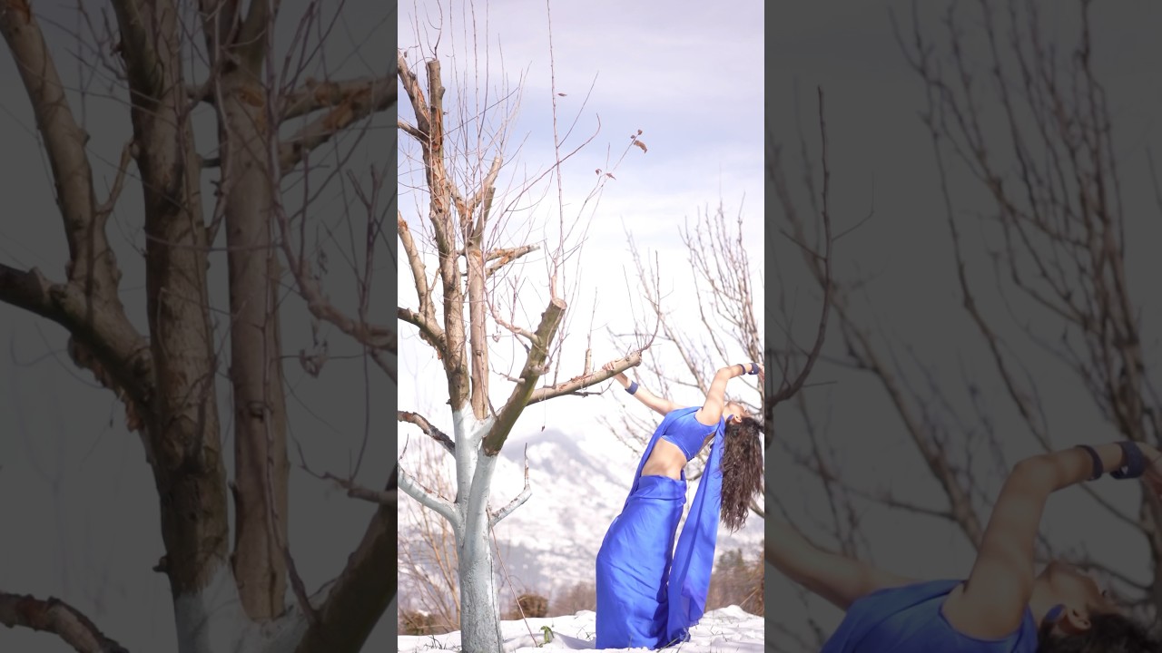 sapna poora ho hi gaya🥹😍❄️ #saree #bollywood #snow #k3g #bollywoodvibes #manali #ishamalviya