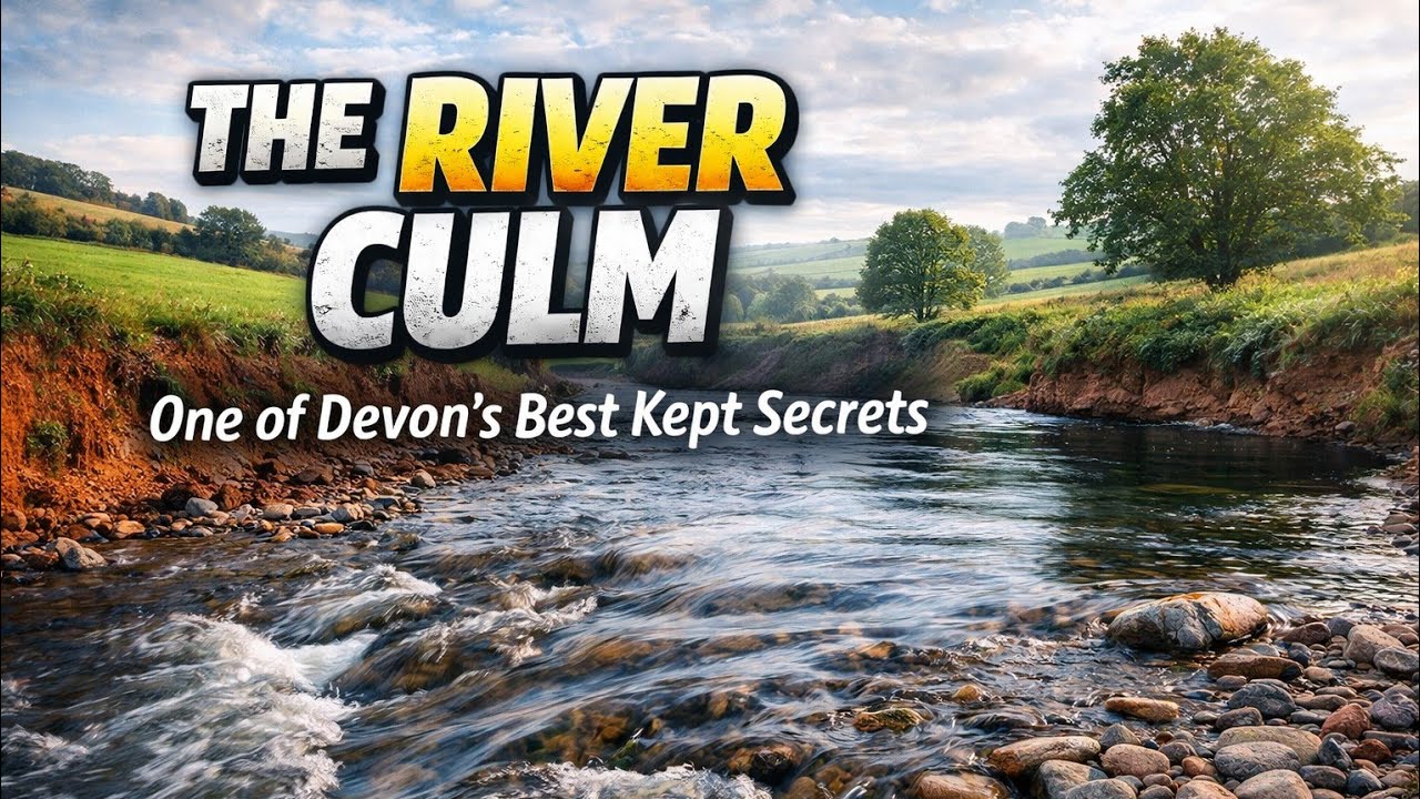 Fishing hard on the river Culm