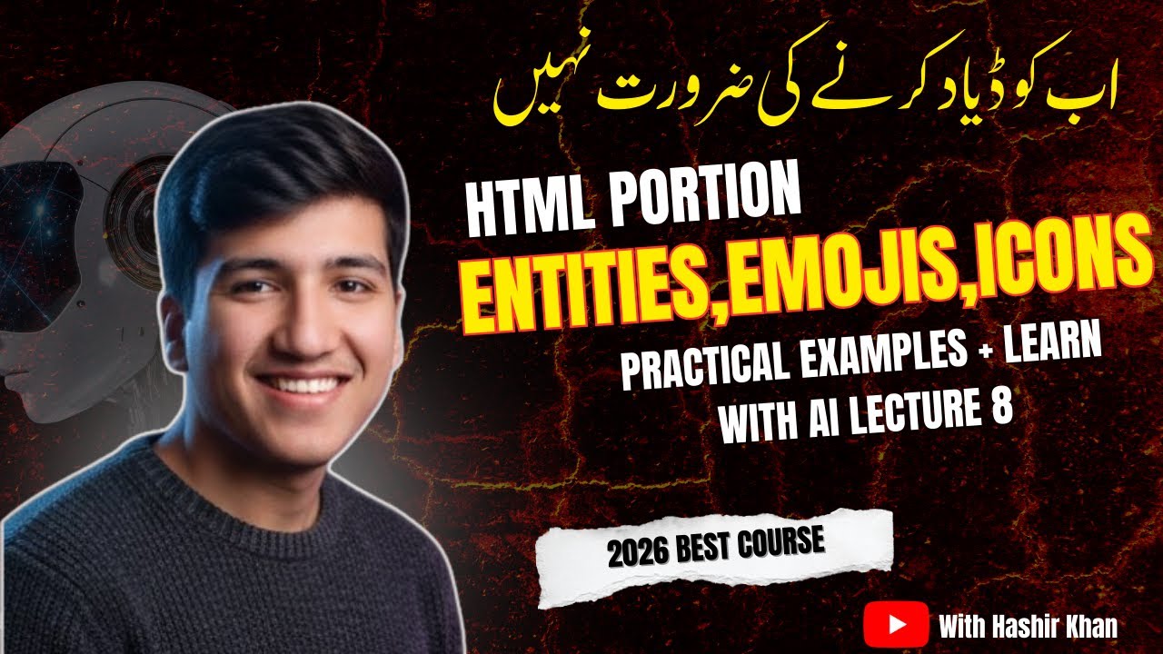 HTML Entities Emojis Icons Urdu Hindi  How to Use Icons in HTML  Web Development