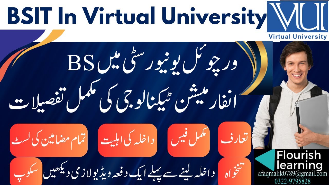BSIT VU/ Virtual University of Pakistan Admission 2024/BS Information Technology/BSIT Scope Pakistan