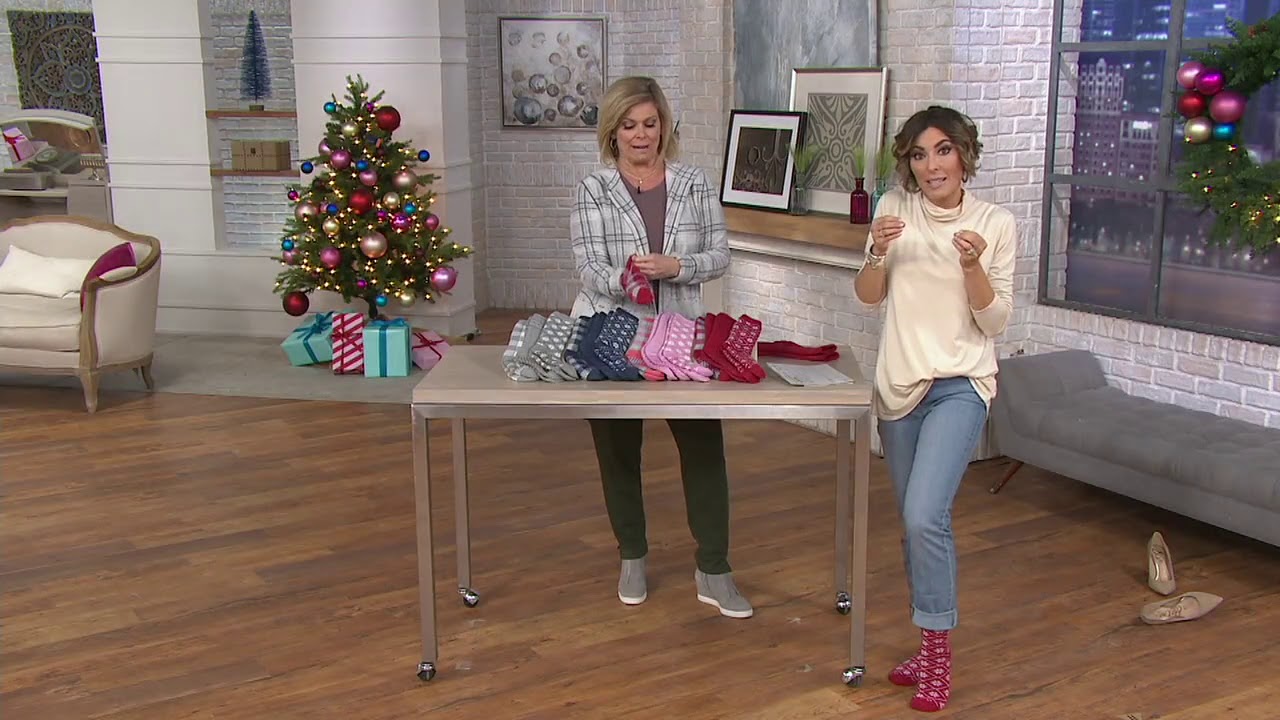 Cuddl Duds Soft Brushed Terry Sock w/ Lavender Set of 3 on QVC