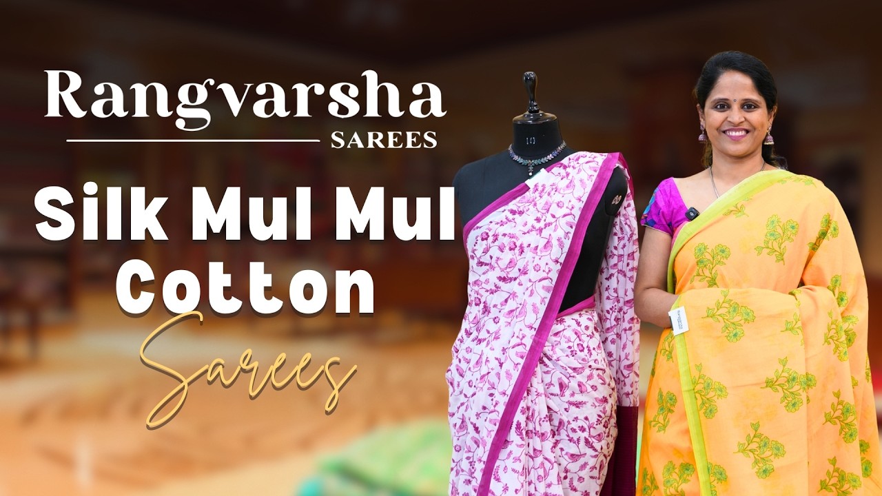 Premium mul cotton sarees- Rangvarsha Sarees -Mul Mul cotton sarees that feel like silk - Rs 2250/-