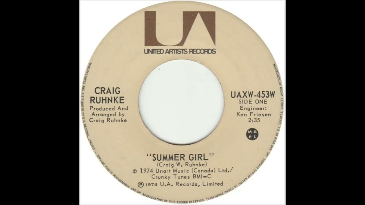Craig Ruhnke - Summer Girl (1974)