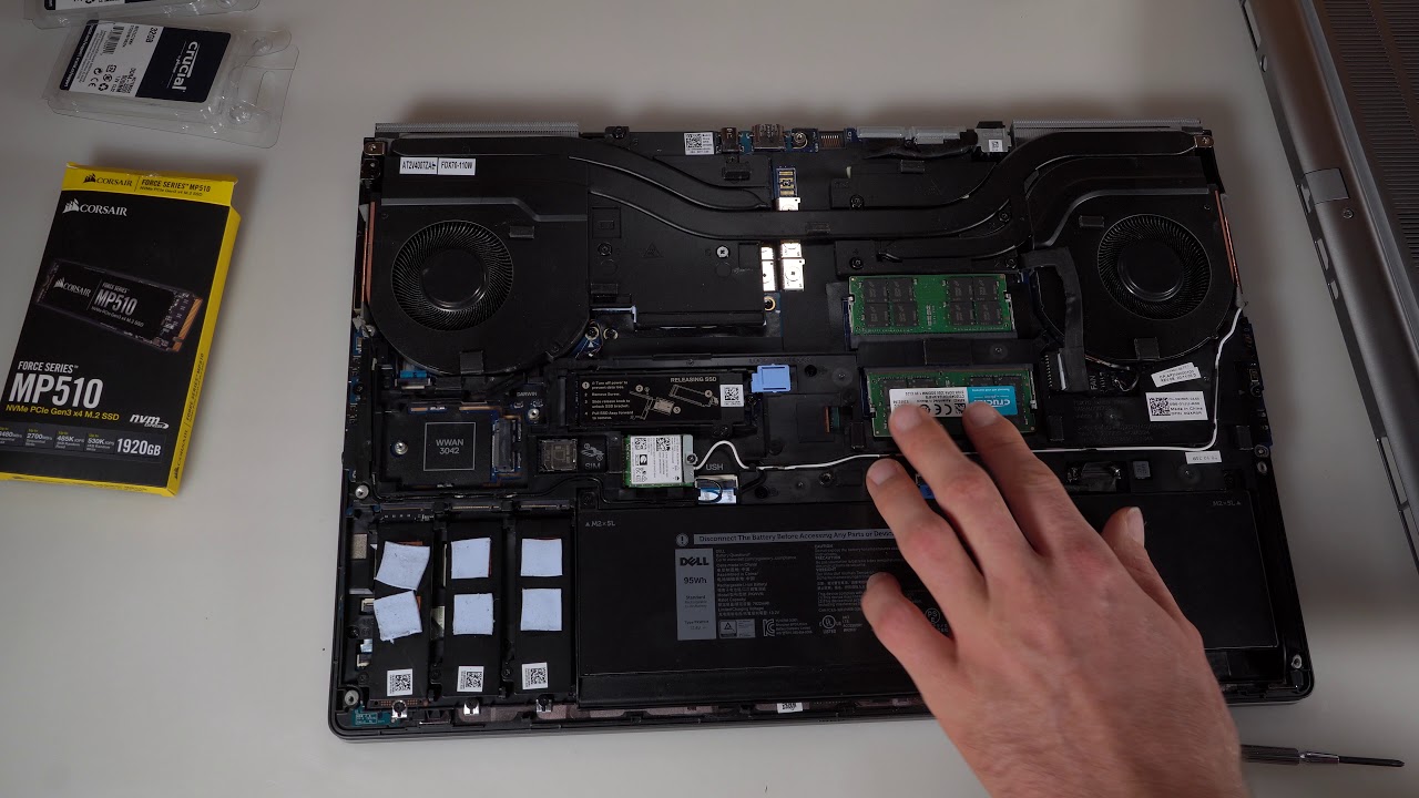 Dell Precision 7750 real-time SSD and RAM replacement