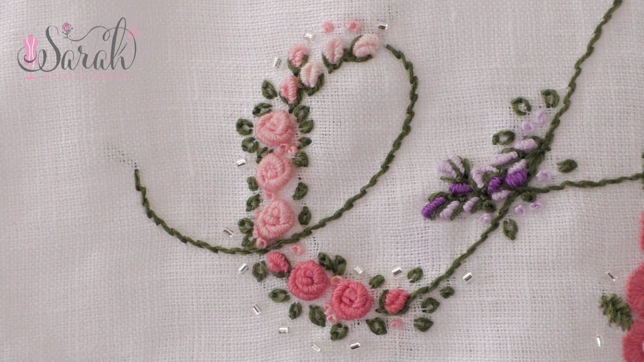 How to embroider a Bullion Stitch, Rosebud, and Rose | Detailed visuals and concise tutorial