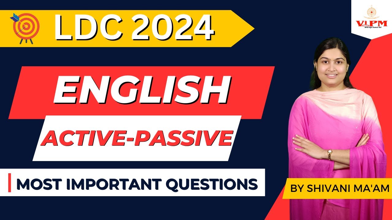 Ldc vacancy 2024 Rajasthan LDC English Classes By Shivani Ma'am | Active Passive Important Questions