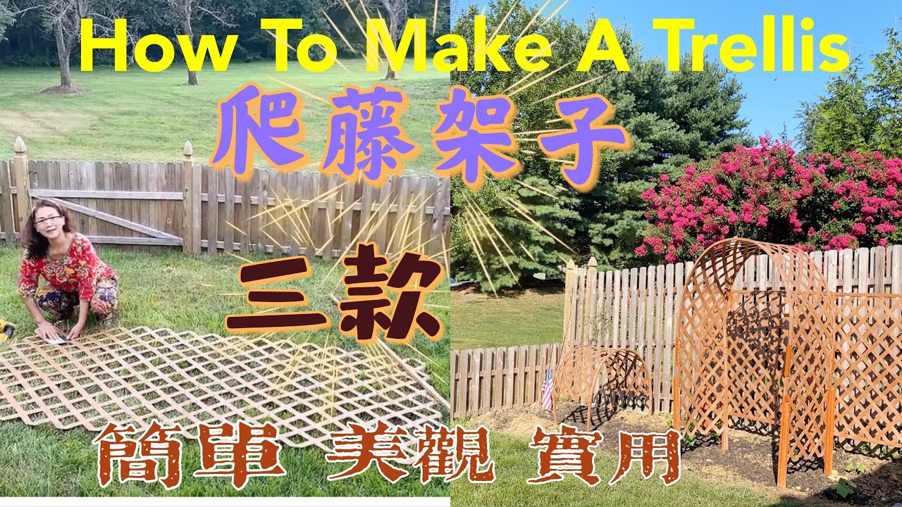 DIY How To Build An Arches Trellis |Vertical Gardening ( three type of trillis)三款爬藤架子制作（黄瓜、丝瓜、苦瓜、豇豆）