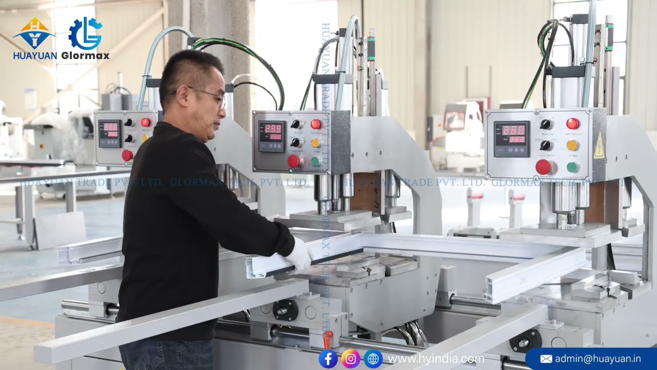 Three Head Welding Machine -140mm - SHJ3Y-140x3500-3 #machine #pvcwindows