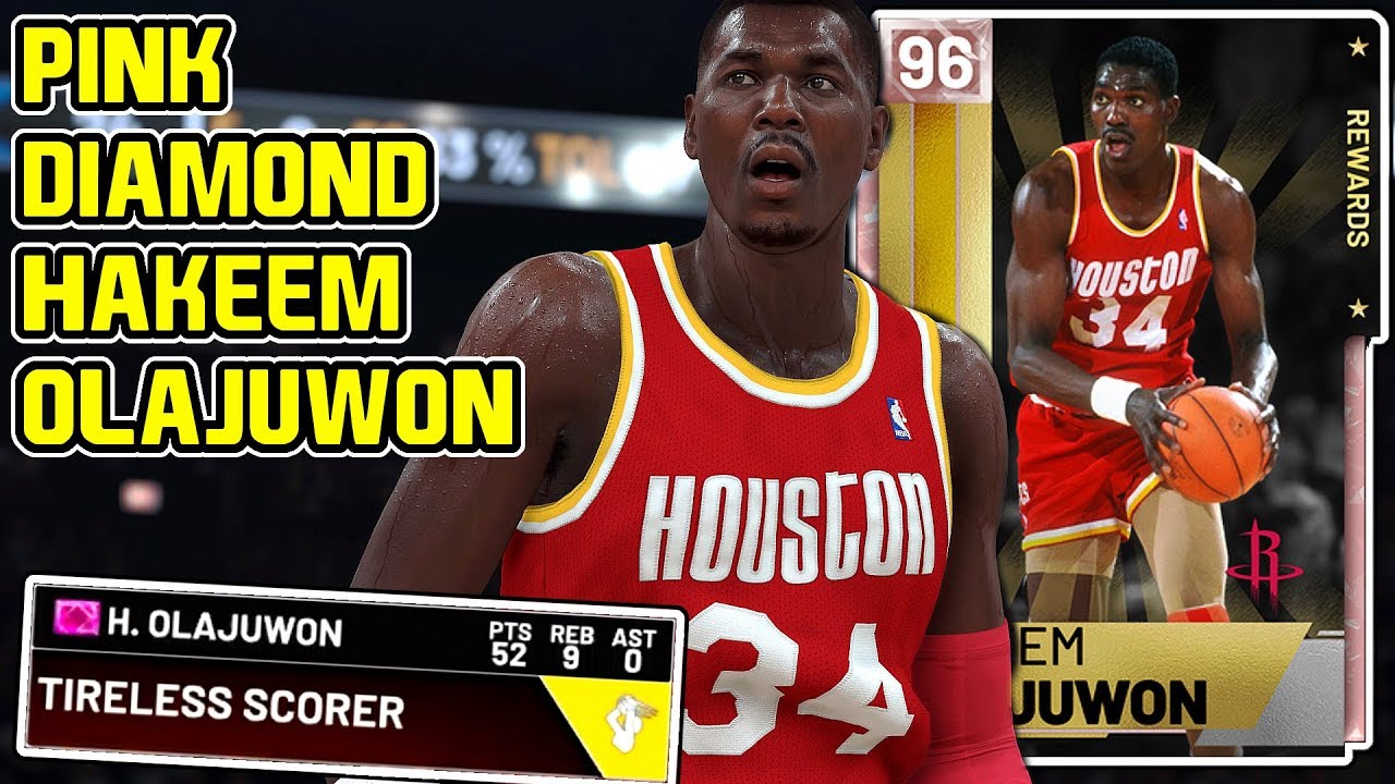 PINK DIAMOND HAKEEM OLAJUWON 52PT GAMEPLAY! THE POST FINESSER! NBA 2k19 MyTEAM