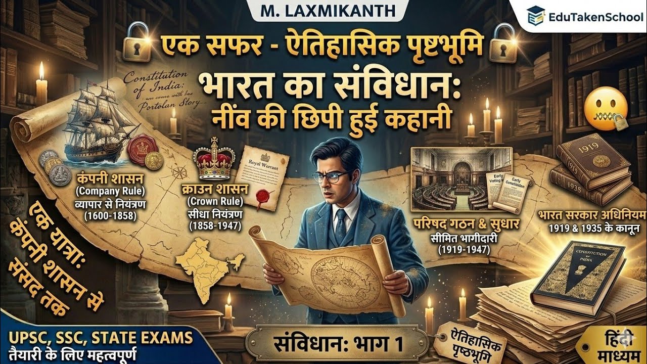 भारत की राज्यव्यवस्था | ऐतिहासिक पृष्ठभूमि | M Laxmikanth Polity Chapter 1 | UPSC | EduTaken