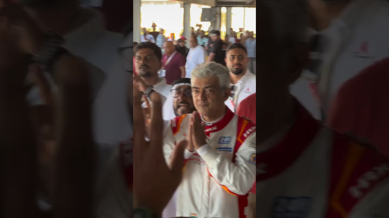 Ajith Kumar 😍 Requesting his massive crowd for photos | Ajith Kumar Racing Dubai AK recent video