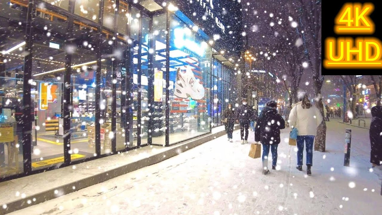 [4K] Что, если по дороге с работы домой вдруг выпадет много снега? Экскурсия по станции University