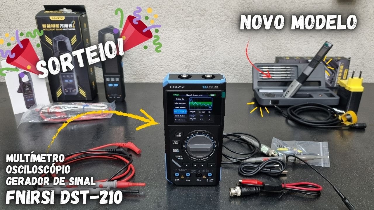FNIRSI DST-210 Multímetro Osciloscópio + Novo HS-02A - Testes, Primeiras Impressões e Sorteio! 🎁🎉