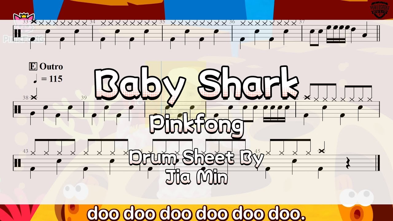 【Pinkfong Baby Shark - Kids' Songs & Stories】 Drum Cover Lesson | Music Video | Tutorial