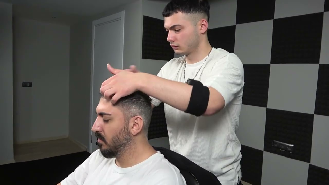 ASMR Crazy Barber Tunahan Head Massage, Face Massage, Back massage