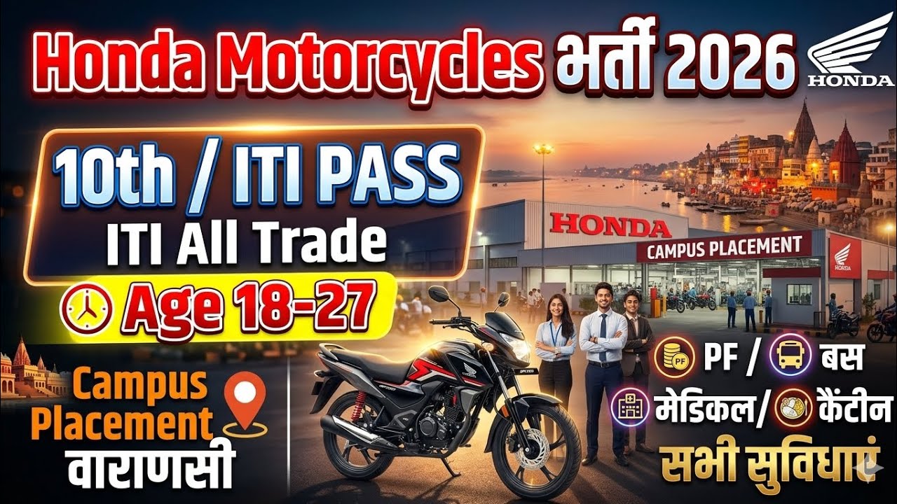 Honda Motorcycle Campus Placement 2026 Varanasi | ITI Campus Placement 2026